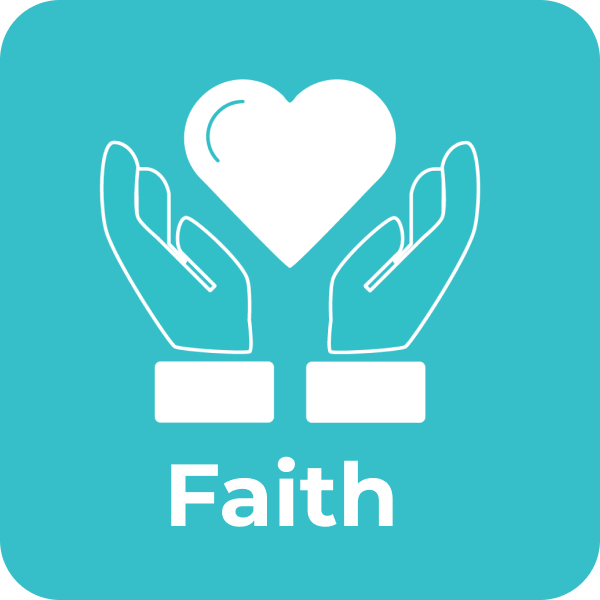 An icon with two hands and a heart between the hands.