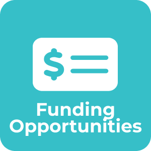 White icon on blue background with a dollar sign