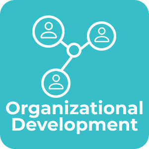 An image of a network of people with the words "Organizational Development" below