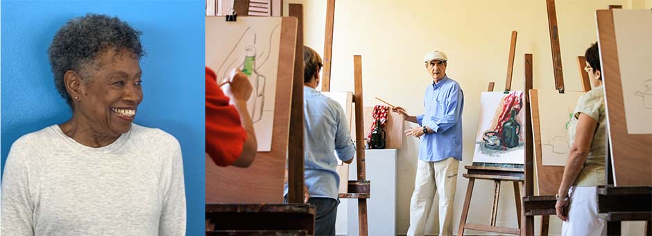 Elinor Smith and Painting Class