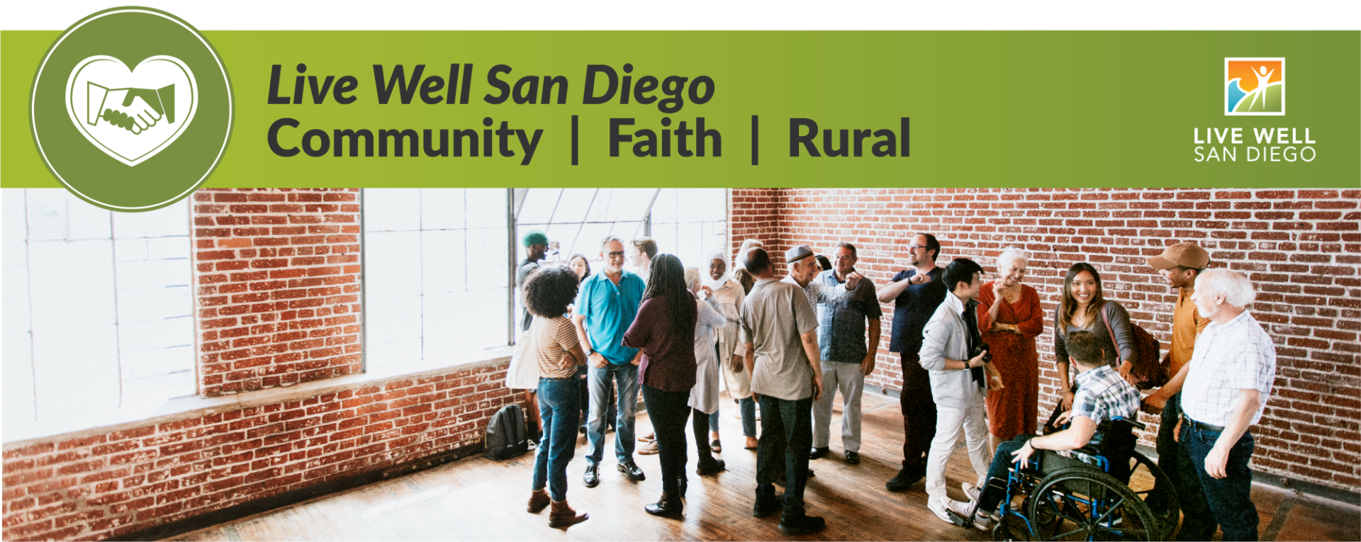 Live Well San Diego Community, Faith, Rural Banner - Community members gathering