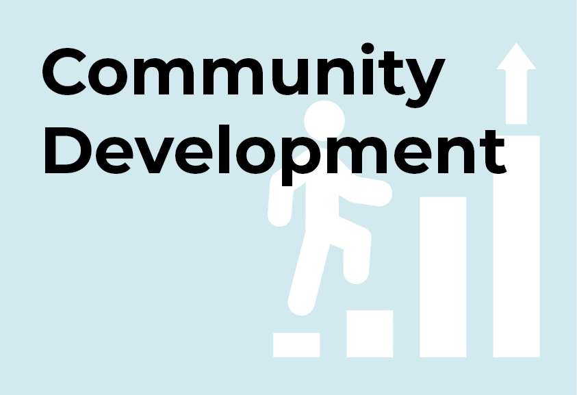Community Development Icon - Person going up stairs