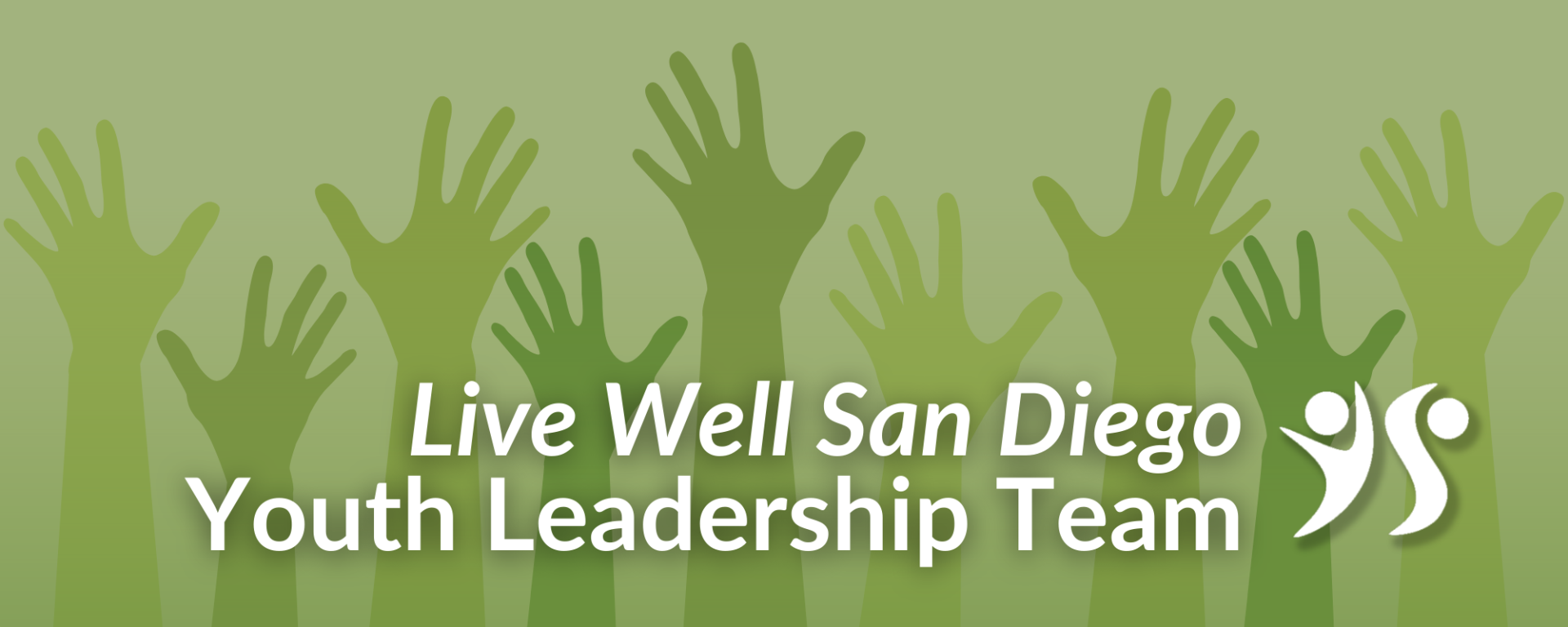 Youth Leadership Team Banner with hands raised to the sky