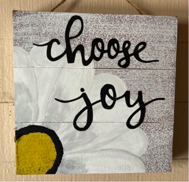 ElderHelp Wooden sign that reads Choose Joy