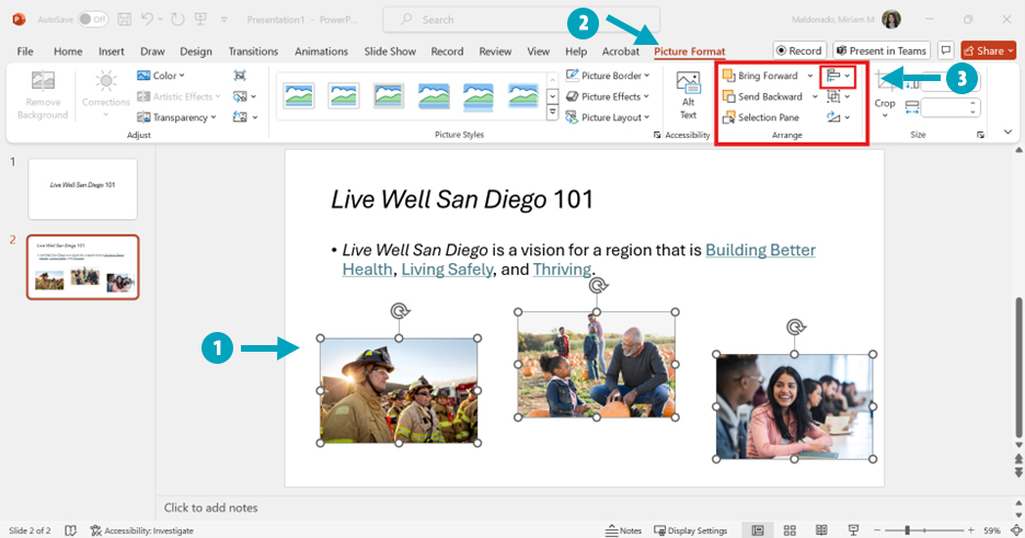 PowerPoint instruction - How to use Picture Align