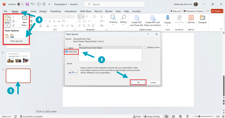 PowerPoint How to insert an Excel chart into PowerPoint slide
