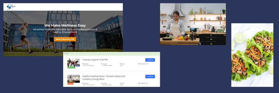 3x1 Live Well at Work Strive Workshops showing cooking demos