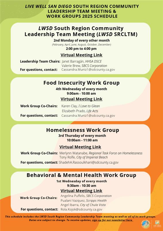 South Region Workgroup Info