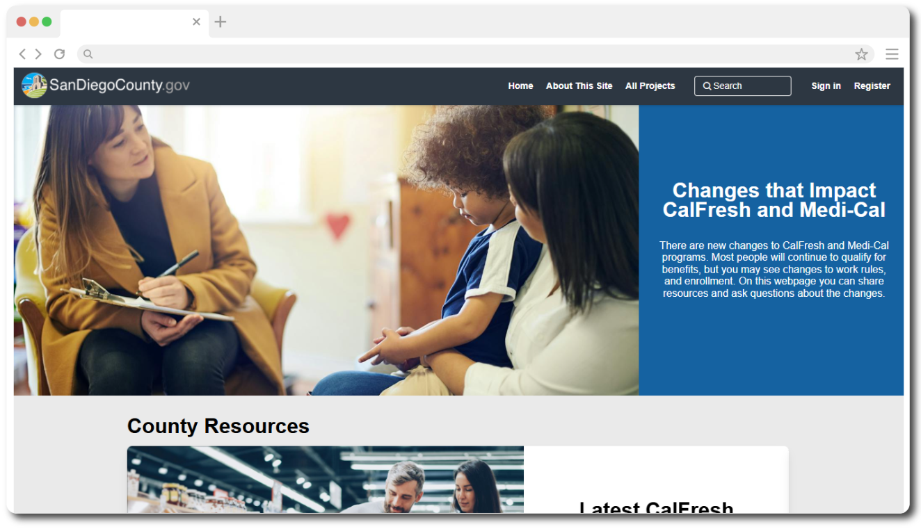 CalFresh Toolkit - Engage Browser Window Mockup