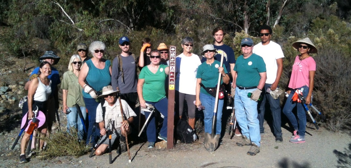 Volunteers on hiking trail