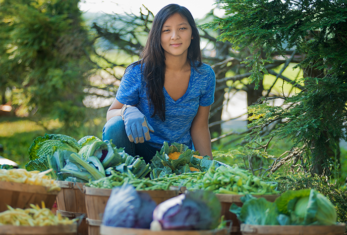 Woman in garden