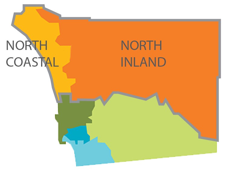 Map of North Coastal & North Inland Regions