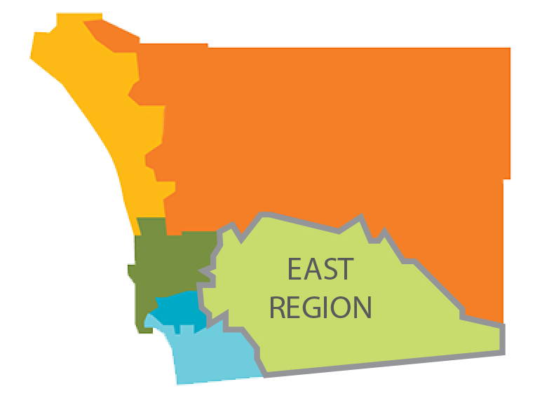Map of East Region