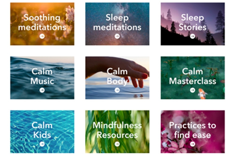 Calm app offers self-care meditations and resources